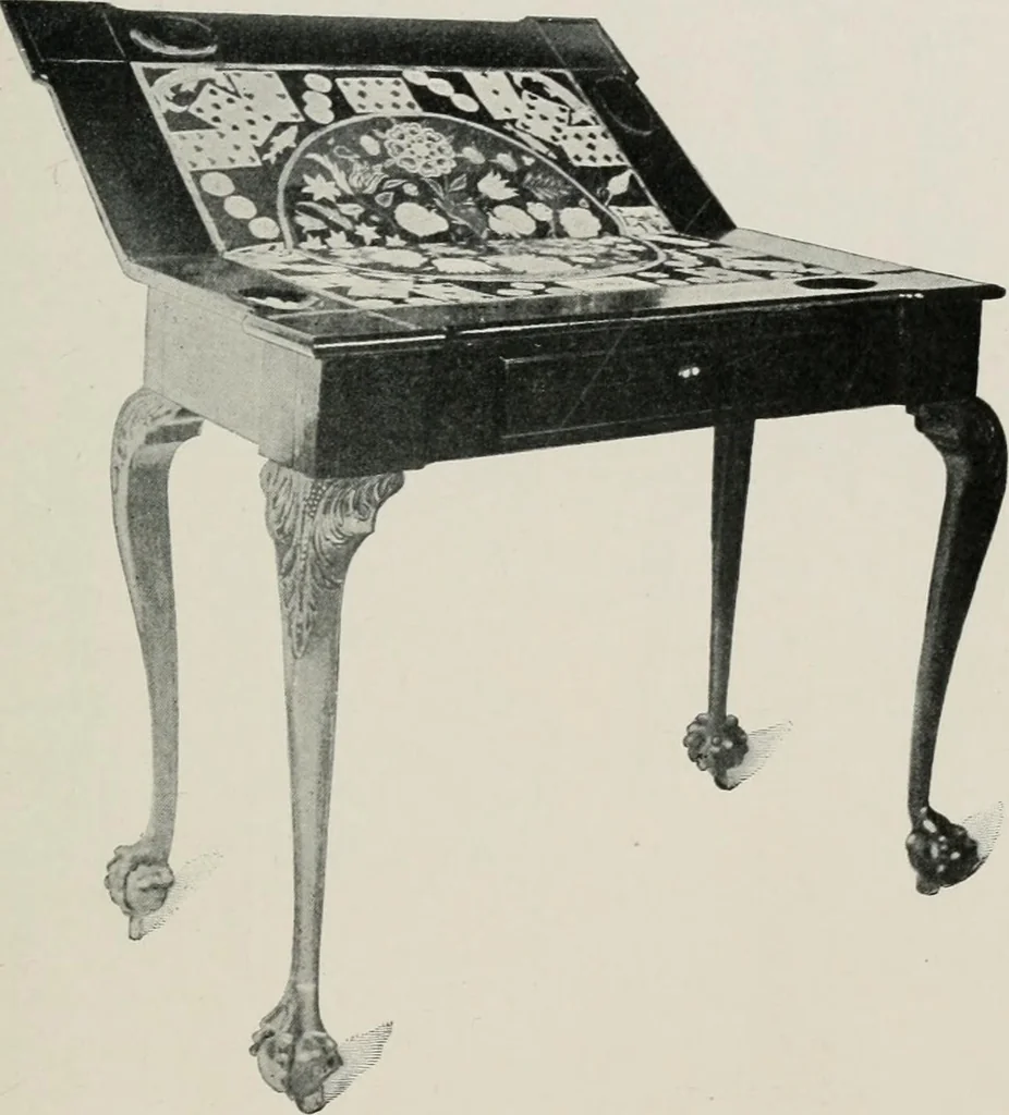 An illustration from Furniture of the olden time, 1913, leaf 256