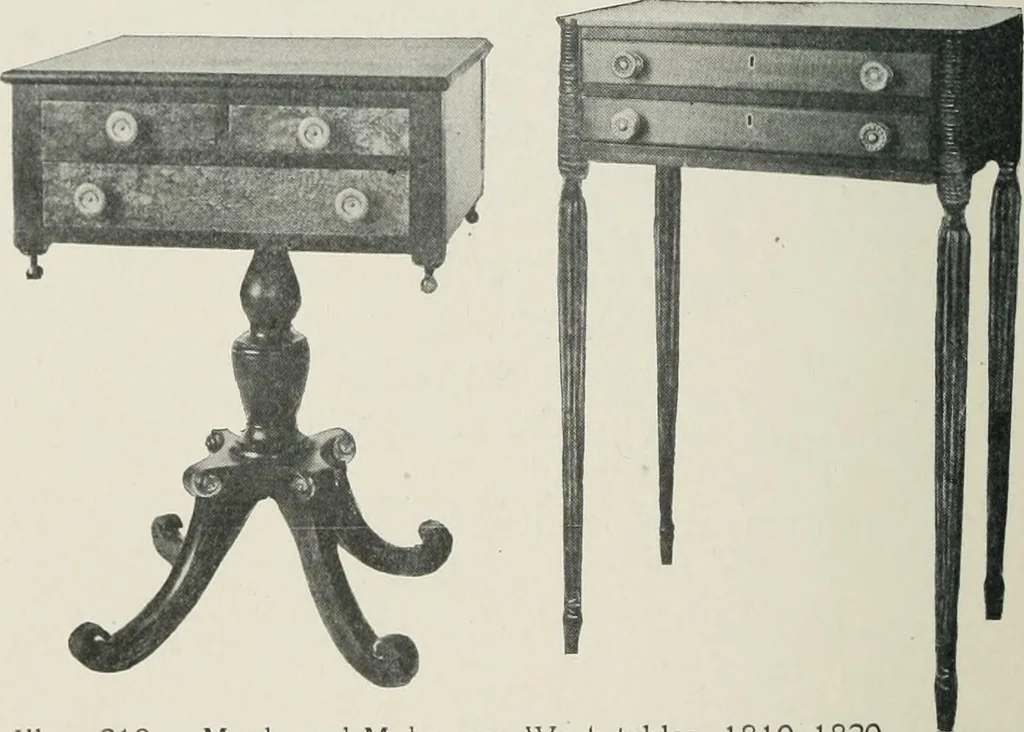 An illustration from Furniture of the olden time, 1913, leaf 265