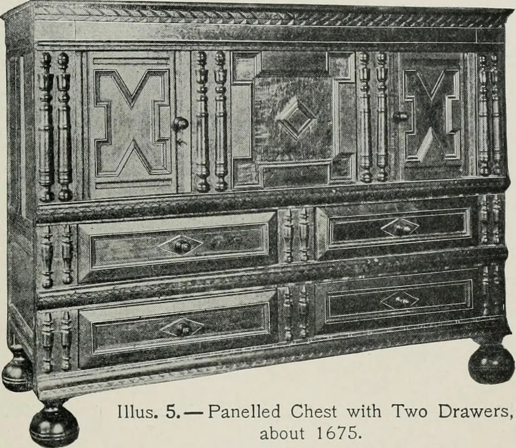 An illustration from Furniture of the olden time, 1913, leaf 40