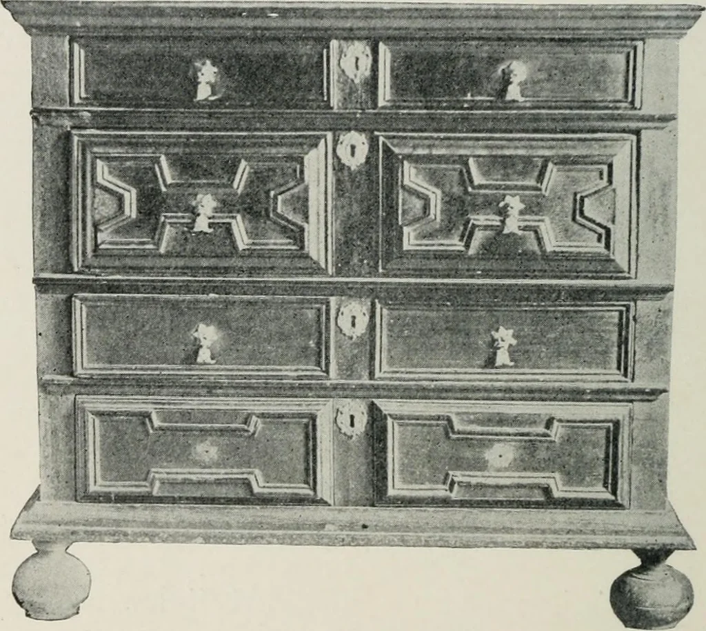 An illustration from Furniture of the olden time, 1913, leaf 43