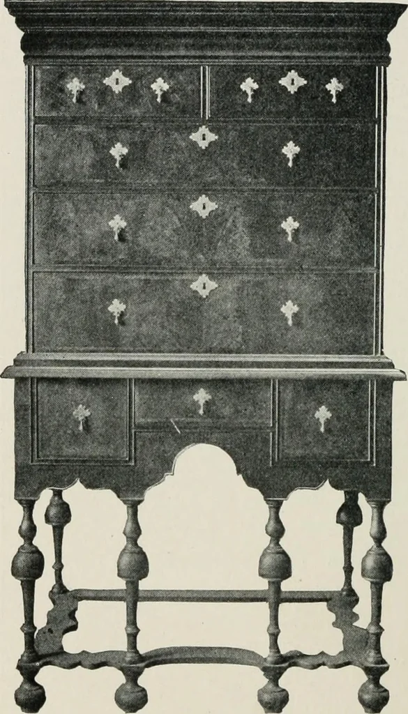 An illustration from Furniture of the olden time, 1913, leaf 45