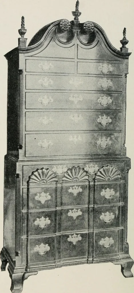 An illustration from Furniture of the olden time, 1913, leaf 55
