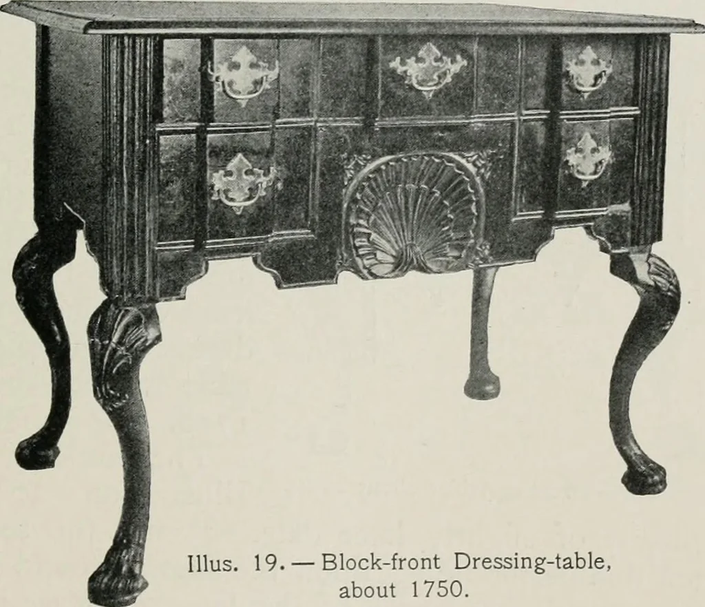 An illustration from Furniture of the olden time, 1913, leaf 56