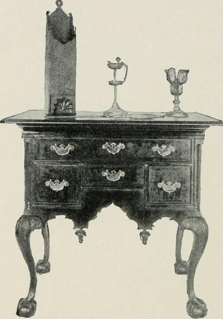 An illustration from Furniture of the olden time, 1913, leaf 57