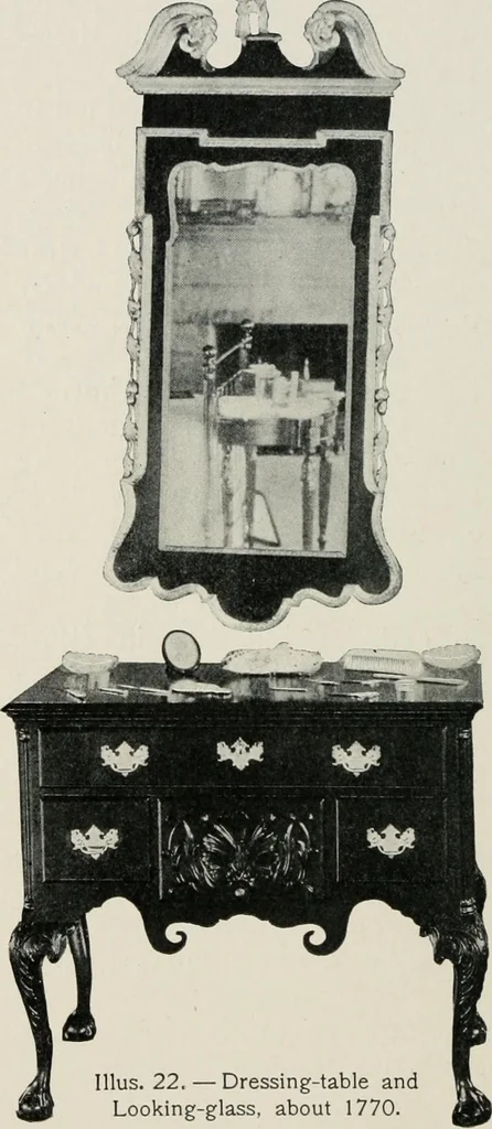 An illustration from Furniture of the olden time, 1913, leaf 61