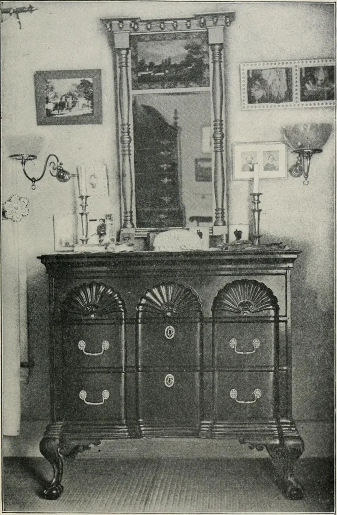An illustration from Furniture of the olden time, 1913, leaf 66