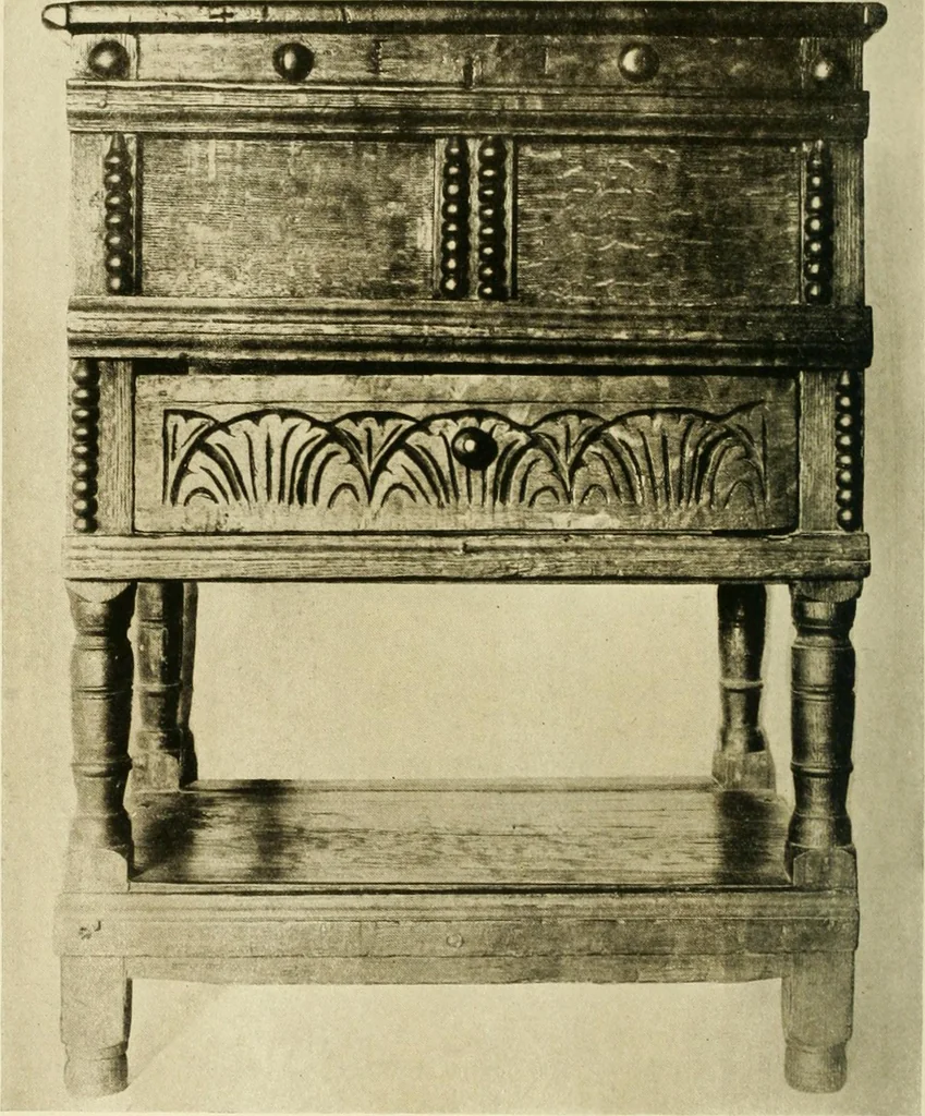 An illustration from Furniture of the Pilgrim century, 1620-1720, including colonial utensils and hardware, 1910, leaf 106