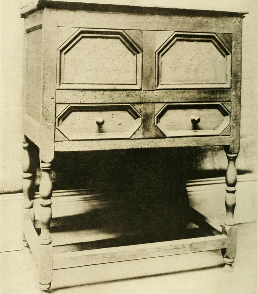 An illustration from Furniture of the Pilgrim century, 1620-1720, including colonial utensils and hardware, 1910, leaf 108