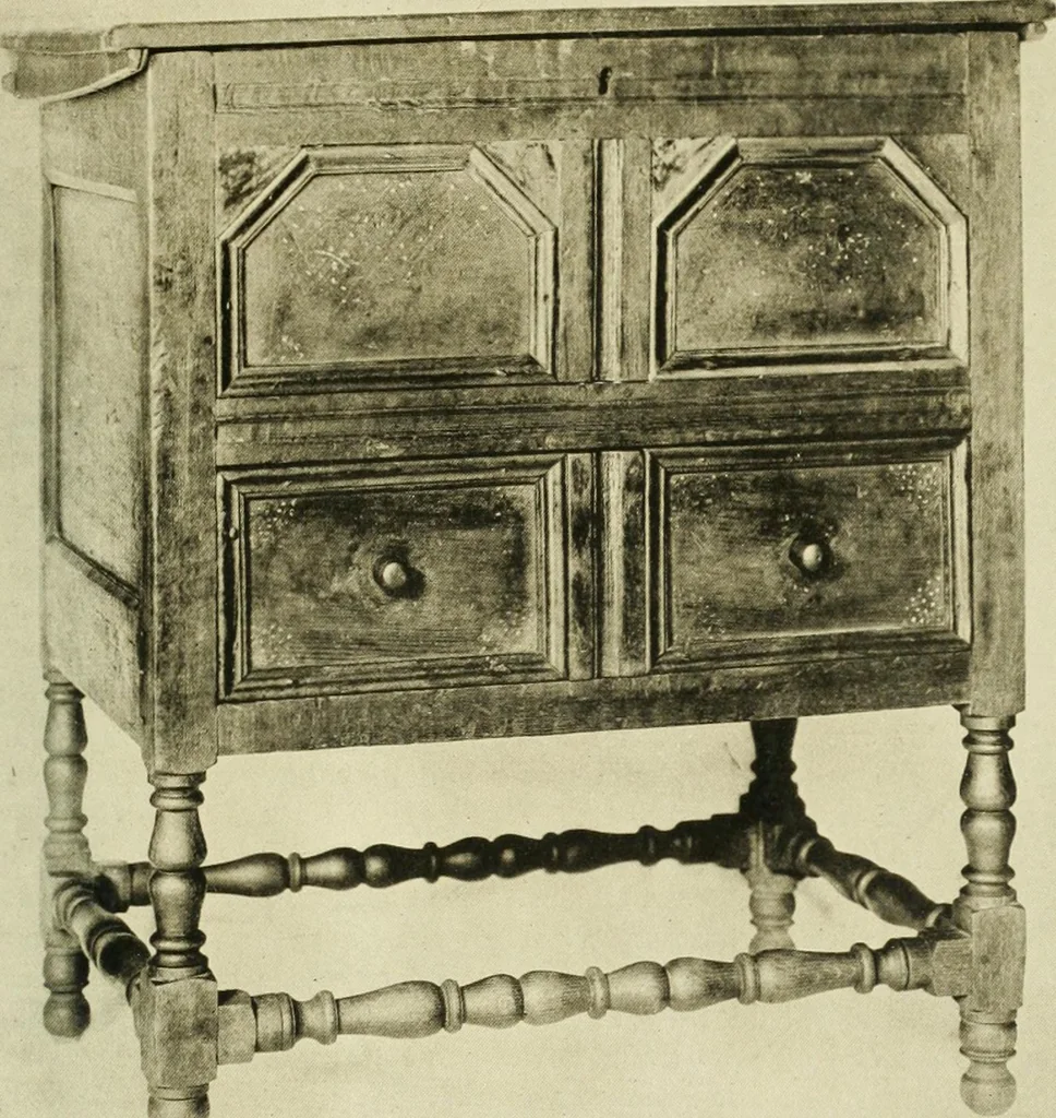 An illustration from Furniture of the Pilgrim century, 1620-1720, including colonial utensils and hardware, 1910, leaf 111