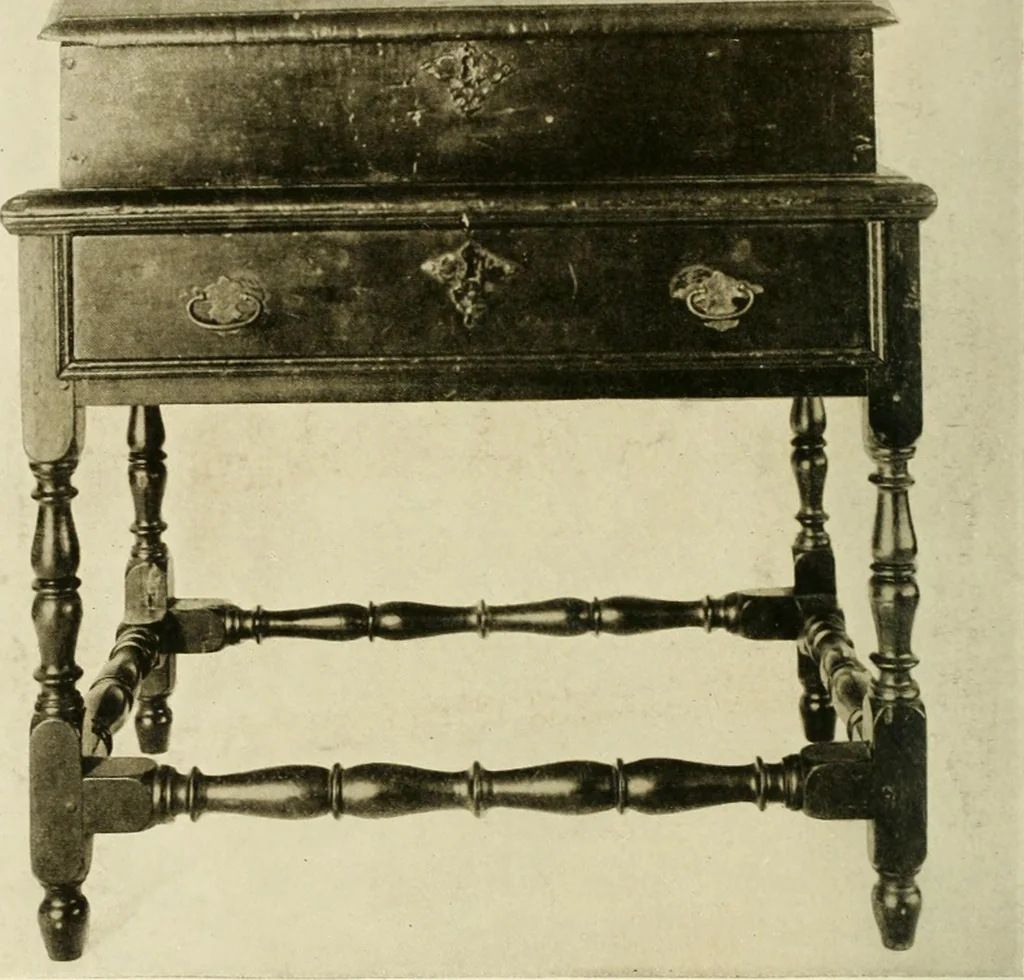 An illustration from Furniture of the Pilgrim century, 1620-1720, including colonial utensils and hardware, 1910, leaf 136