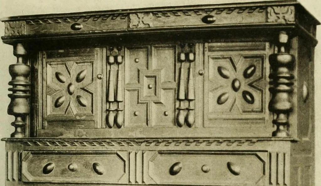 An illustration from Furniture of the Pilgrim century, 1620-1720, including colonial utensils and hardware, 1910, leaf 145