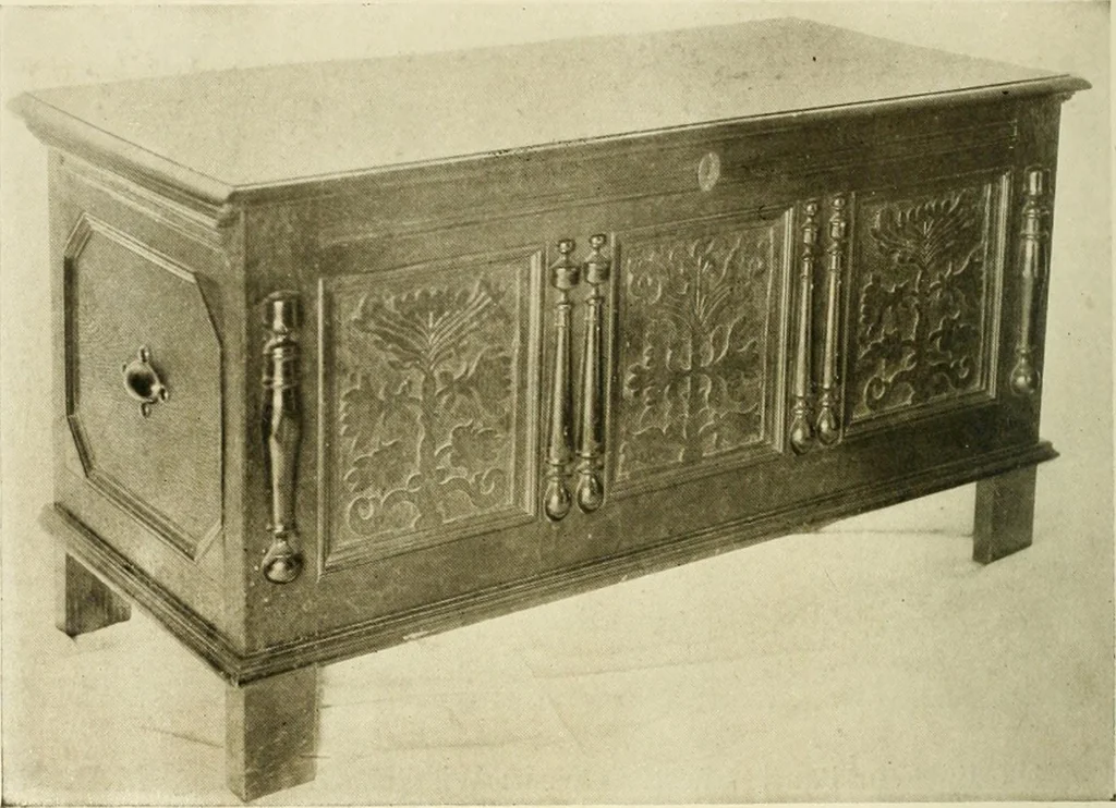An illustration from Furniture of the Pilgrim century, 1620-1720, including colonial utensils and hardware, 1910, leaf 26