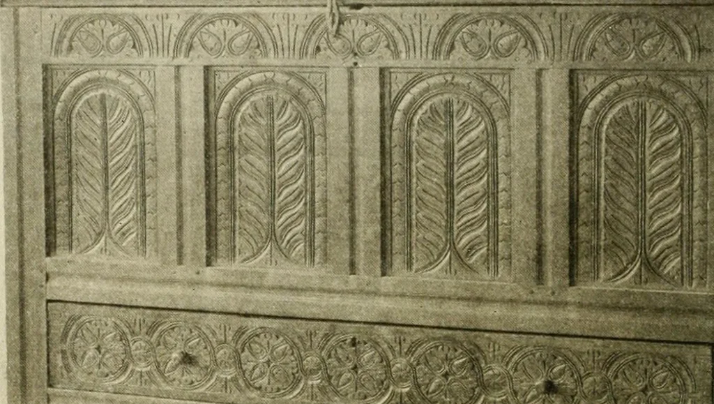 An illustration from Furniture of the Pilgrim century, 1620-1720, including colonial utensils and hardware, 1910, leaf 28