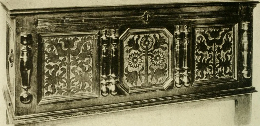 An illustration from Furniture of the Pilgrim century, 1620-1720, including colonial utensils and hardware, 1910, leaf 30