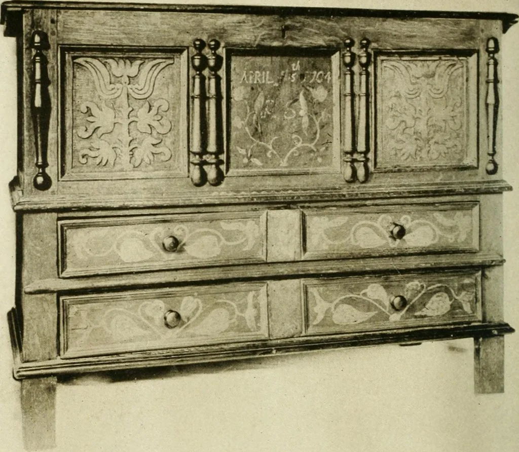 An illustration from Furniture of the Pilgrim century, 1620-1720, including colonial utensils and hardware, 1910, leaf 34