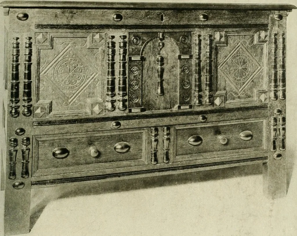 An illustration from Furniture of the Pilgrim century, 1620-1720, including colonial utensils and hardware, 1910, leaf 41