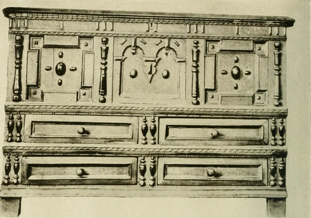 An illustration from Furniture of the Pilgrim century, 1620-1720, including colonial utensils and hardware, 1910, leaf 42