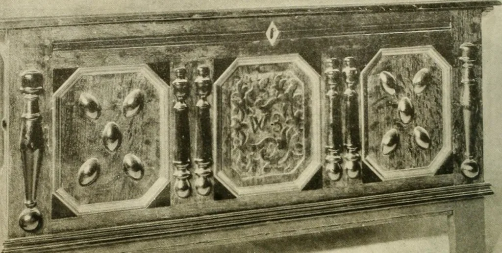 An illustration from Furniture of the Pilgrim century, 1620-1720, including colonial utensils and hardware, 1910, leaf 44
