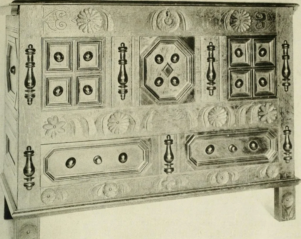 An illustration from Furniture of the Pilgrim century, 1620-1720, including colonial utensils and hardware, 1910, leaf 47