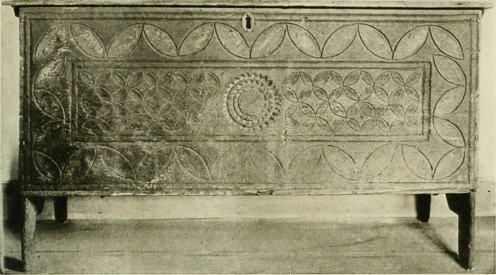 An illustration from Furniture of the Pilgrim century, 1620-1720, including colonial utensils and hardware, 1910, leaf 51