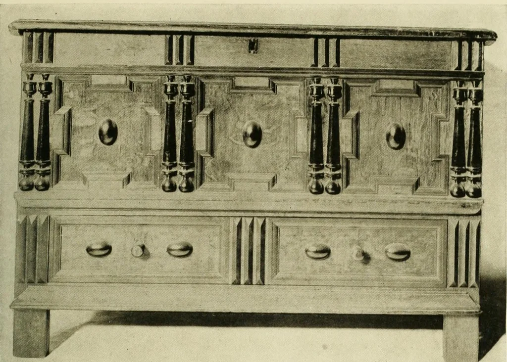 An illustration from Furniture of the Pilgrim century, 1620-1720, including colonial utensils and hardware, 1910, leaf 57