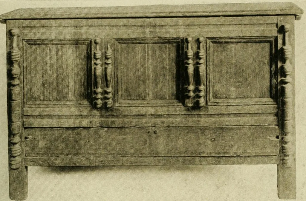 An illustration from Furniture of the Pilgrim century, 1620-1720, including colonial utensils and hardware, 1910, leaf 59