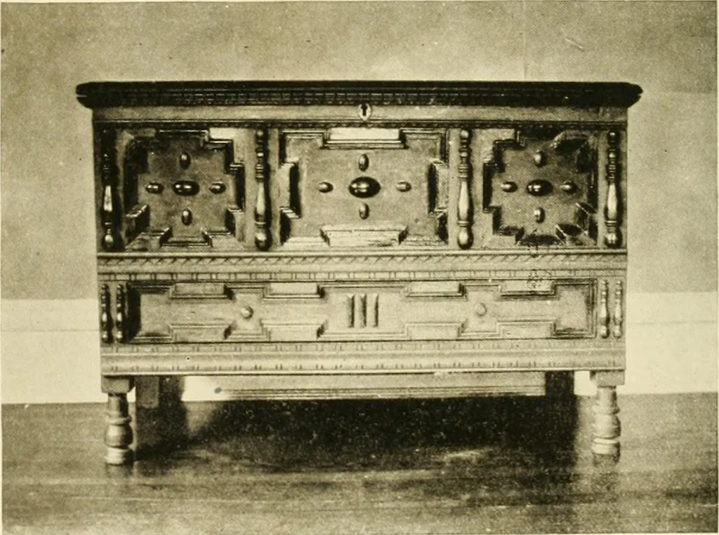An illustration from Furniture of the Pilgrim century, 1620-1720, including colonial utensils and hardware, 1910, leaf 598