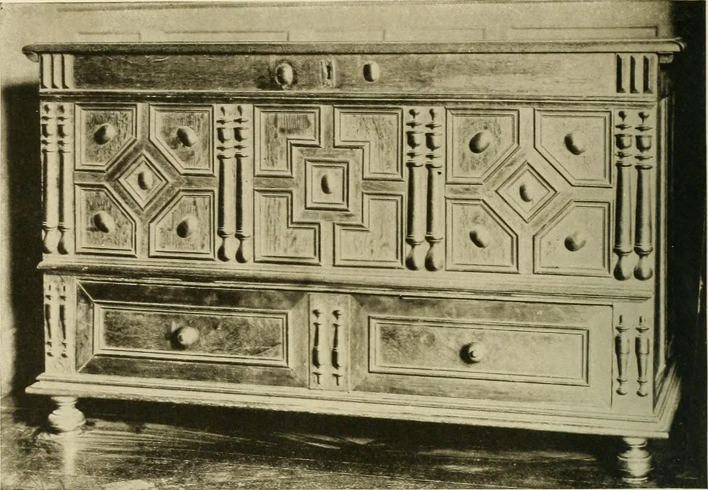 An illustration from Furniture of the Pilgrim century, 1620-1720, including colonial utensils and hardware, 1910, leaf 60