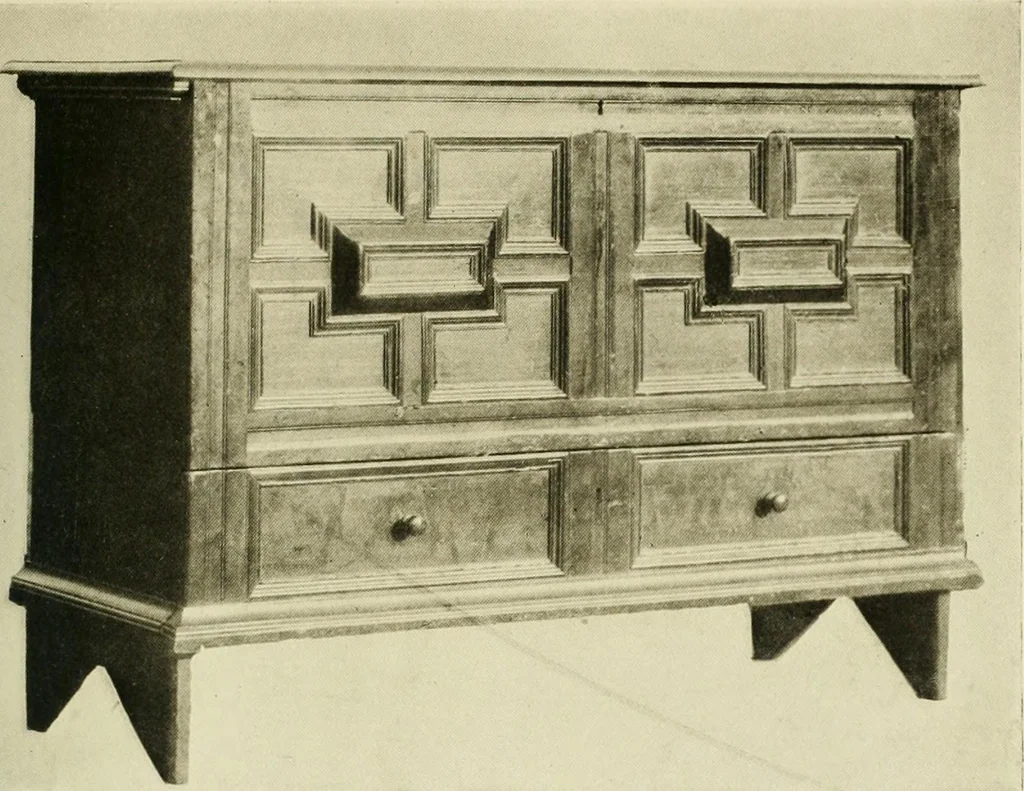 An illustration from Furniture of the Pilgrim century, 1620-1720, including colonial utensils and hardware, 1910, leaf 65