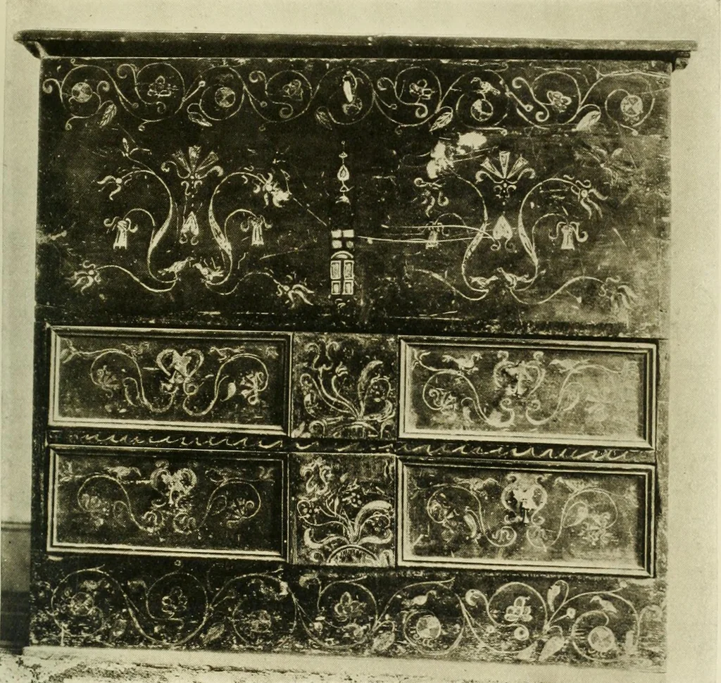 An illustration from Furniture of the Pilgrim century, 1620-1720, including colonial utensils and hardware, 1910, leaf 71