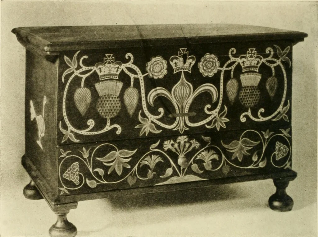 An illustration from Furniture of the Pilgrim century, 1620-1720, including colonial utensils and hardware, 1910, leaf 72