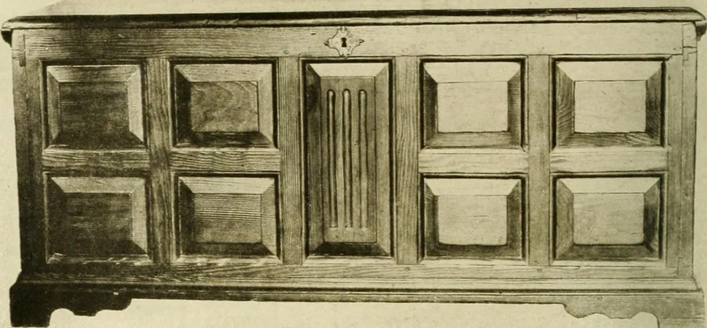 An illustration from Furniture of the Pilgrim century, 1620-1720, including colonial utensils and hardware, 1910, leaf 74