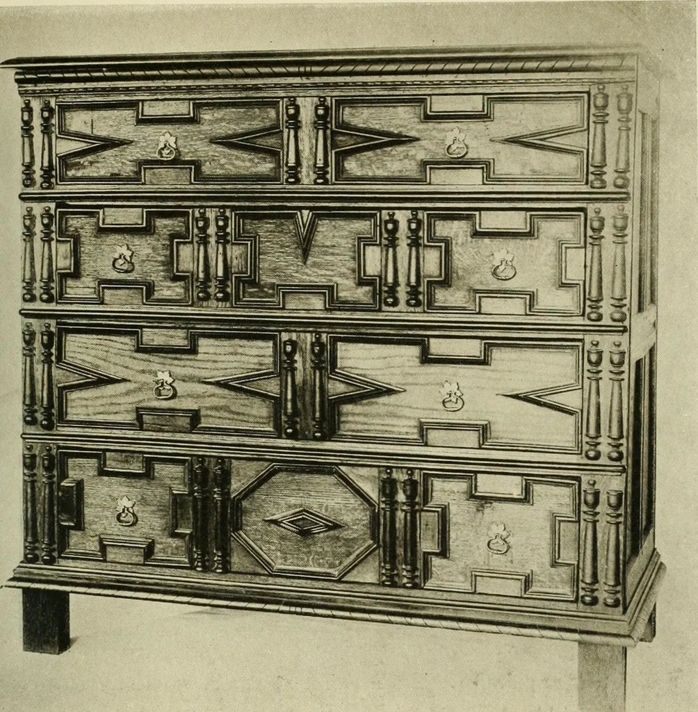 An illustration from Furniture of the Pilgrim century, 1620-1720, including colonial utensils and hardware, 1910, leaf 77