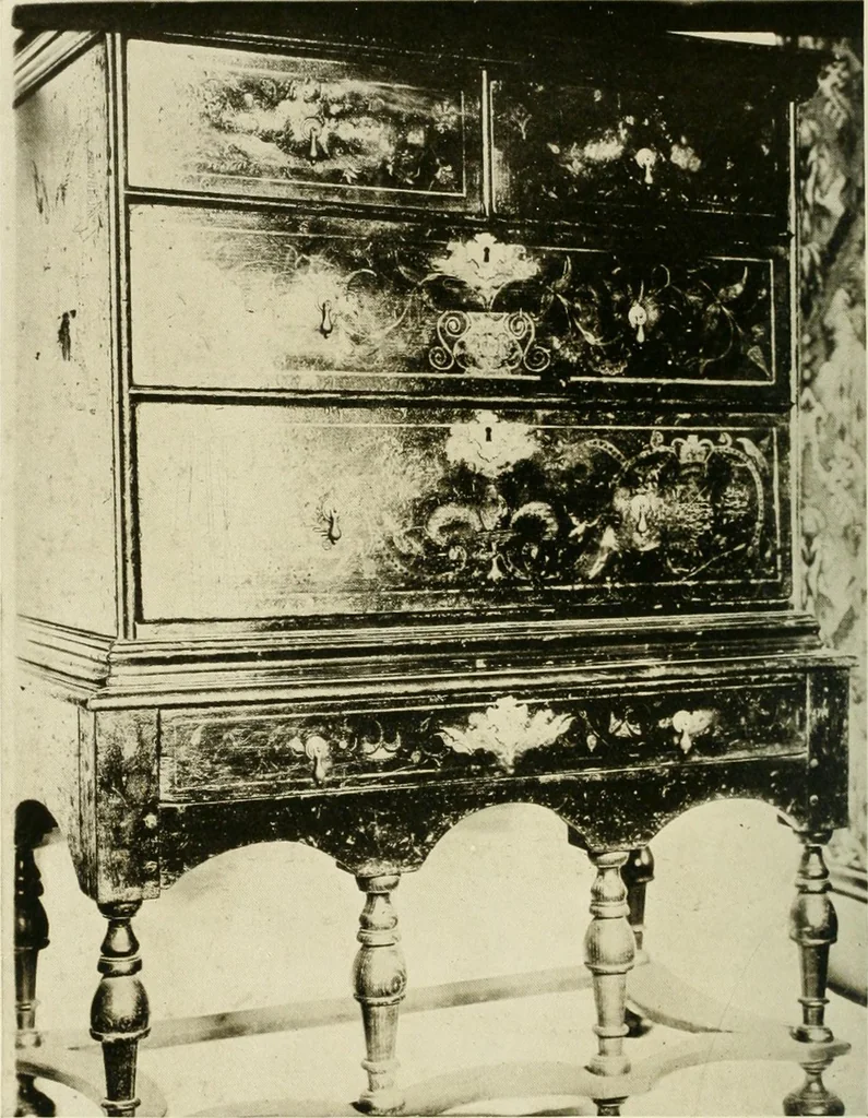 An illustration from Furniture of the Pilgrim century, 1620-1720, including colonial utensils and hardware, 1910, leaf 92