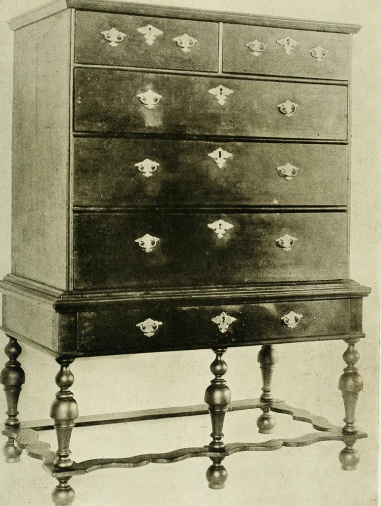 An illustration from Furniture of the Pilgrim century, 1620-1720, including colonial utensils and hardware, 1910, leaf 93