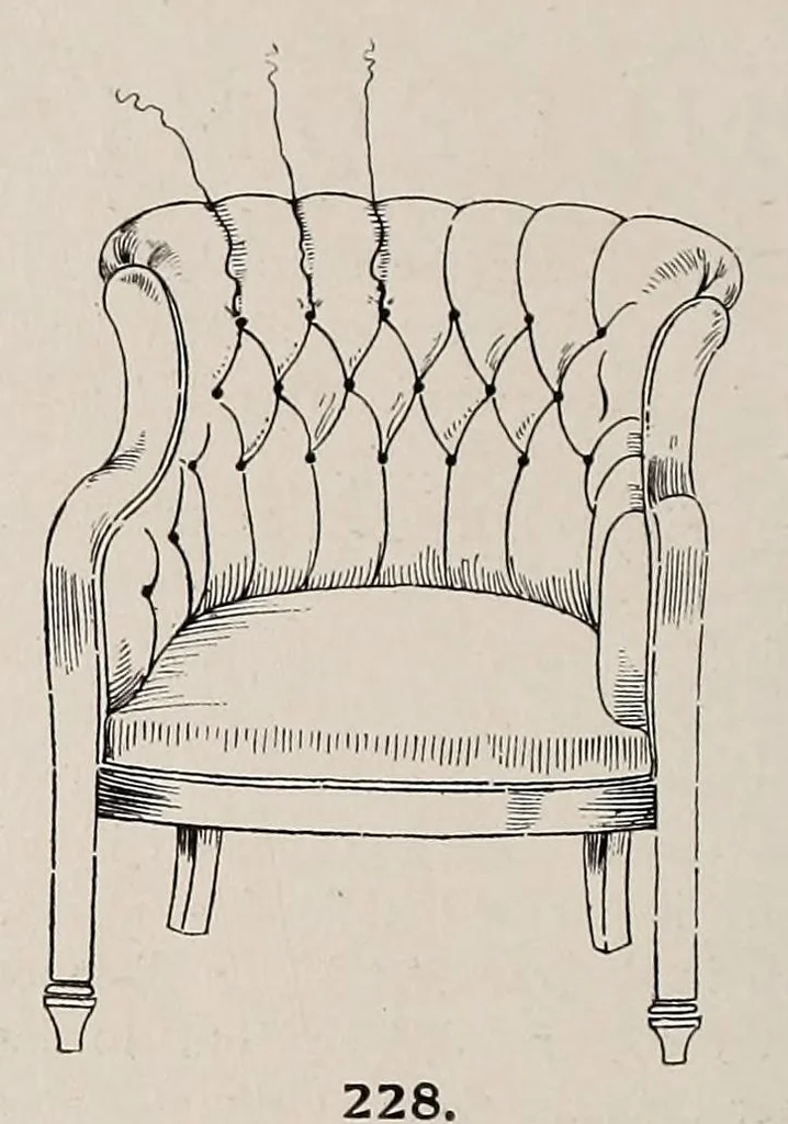 An illustration from Furniture upholstering; a practical handbook for the upholsterer .. over seven hundred illustrations with descriptive text, 1914, leaf 102