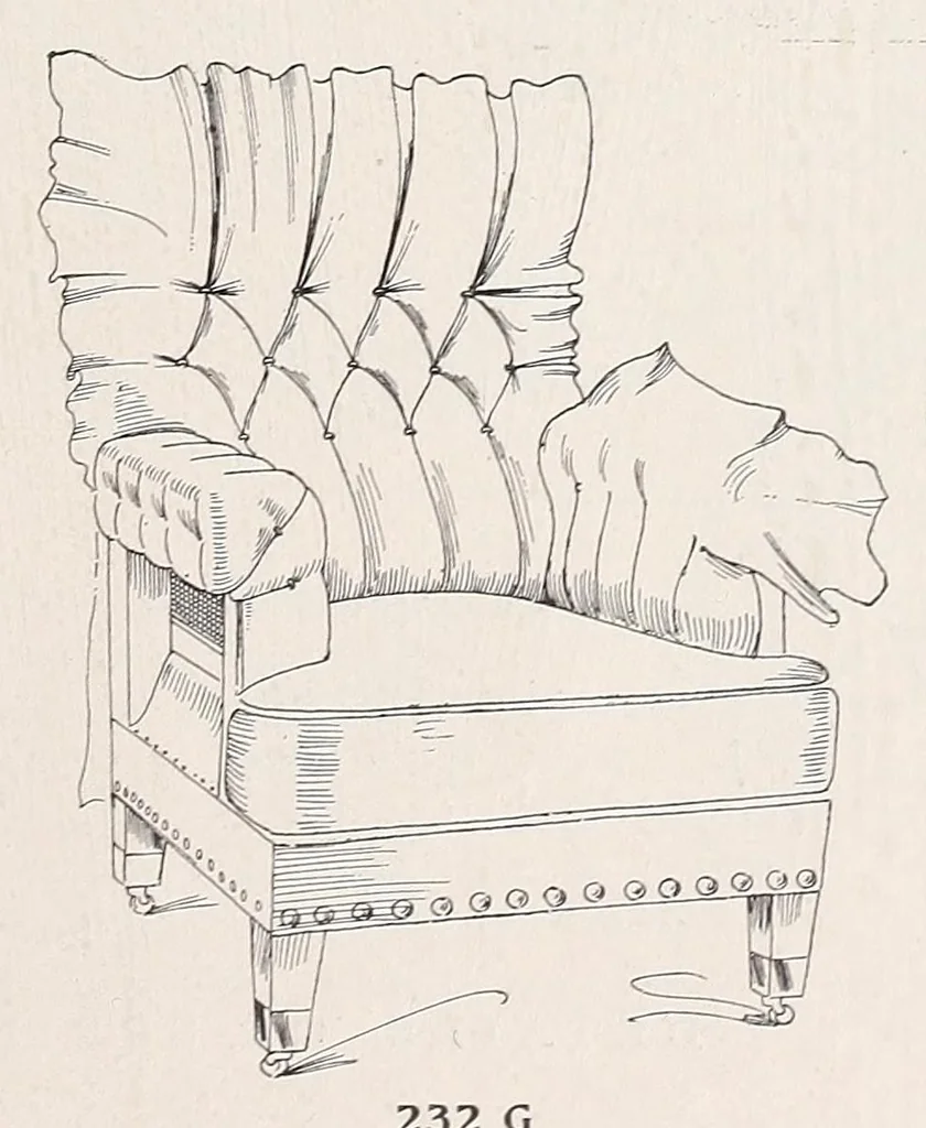 An illustration from Furniture upholstering; a practical handbook for the upholsterer .. over seven hundred illustrations with descriptive text, 1914, leaf 107