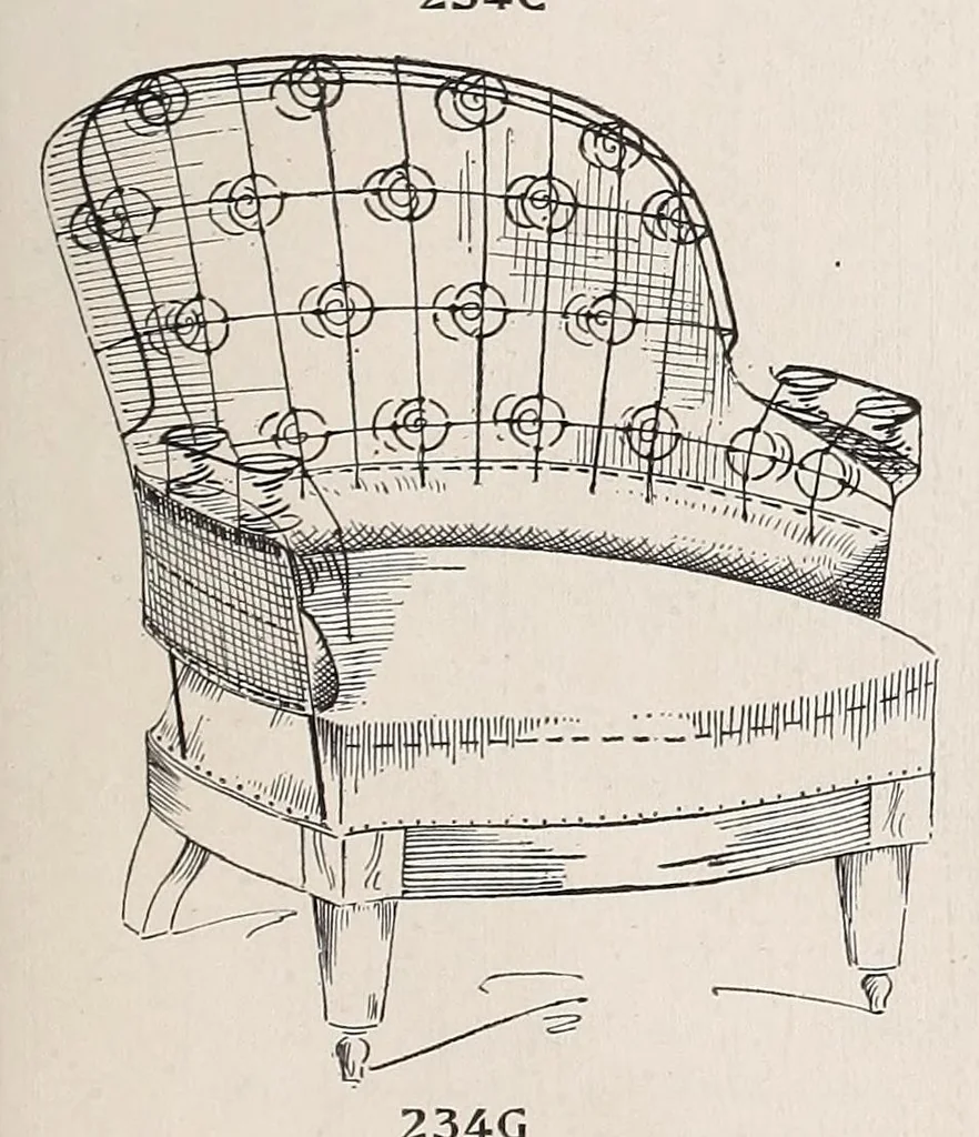 An illustration from Furniture upholstering; a practical handbook for the upholsterer .. over seven hundred illustrations with descriptive text, 1914, leaf 111