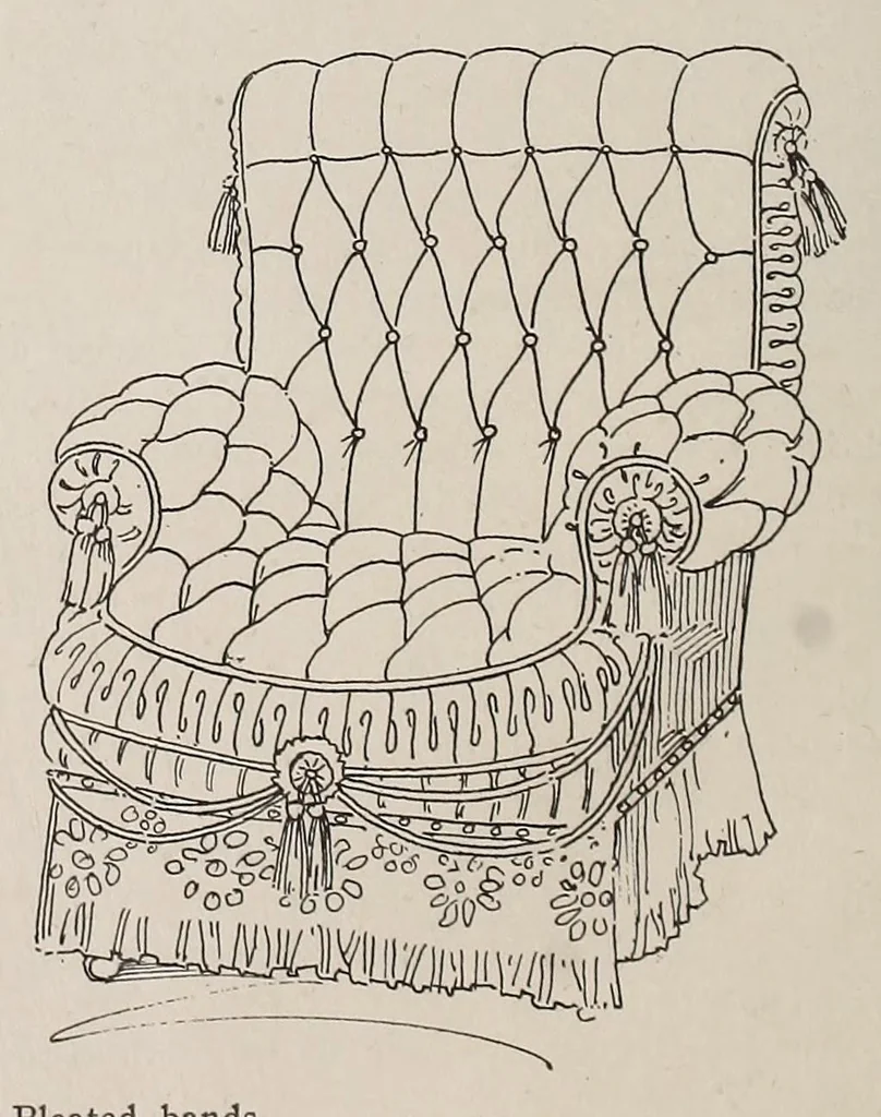 An illustration from Furniture upholstering; a practical handbook for the upholsterer .. over seven hundred illustrations with descriptive text, 1914, leaf 120