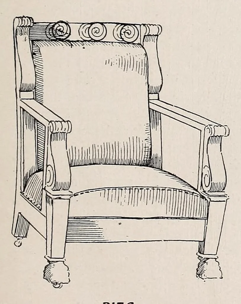 An illustration from Furniture upholstering; a practical handbook for the upholsterer .. over seven hundred illustrations with descriptive text, 1914, leaf 87