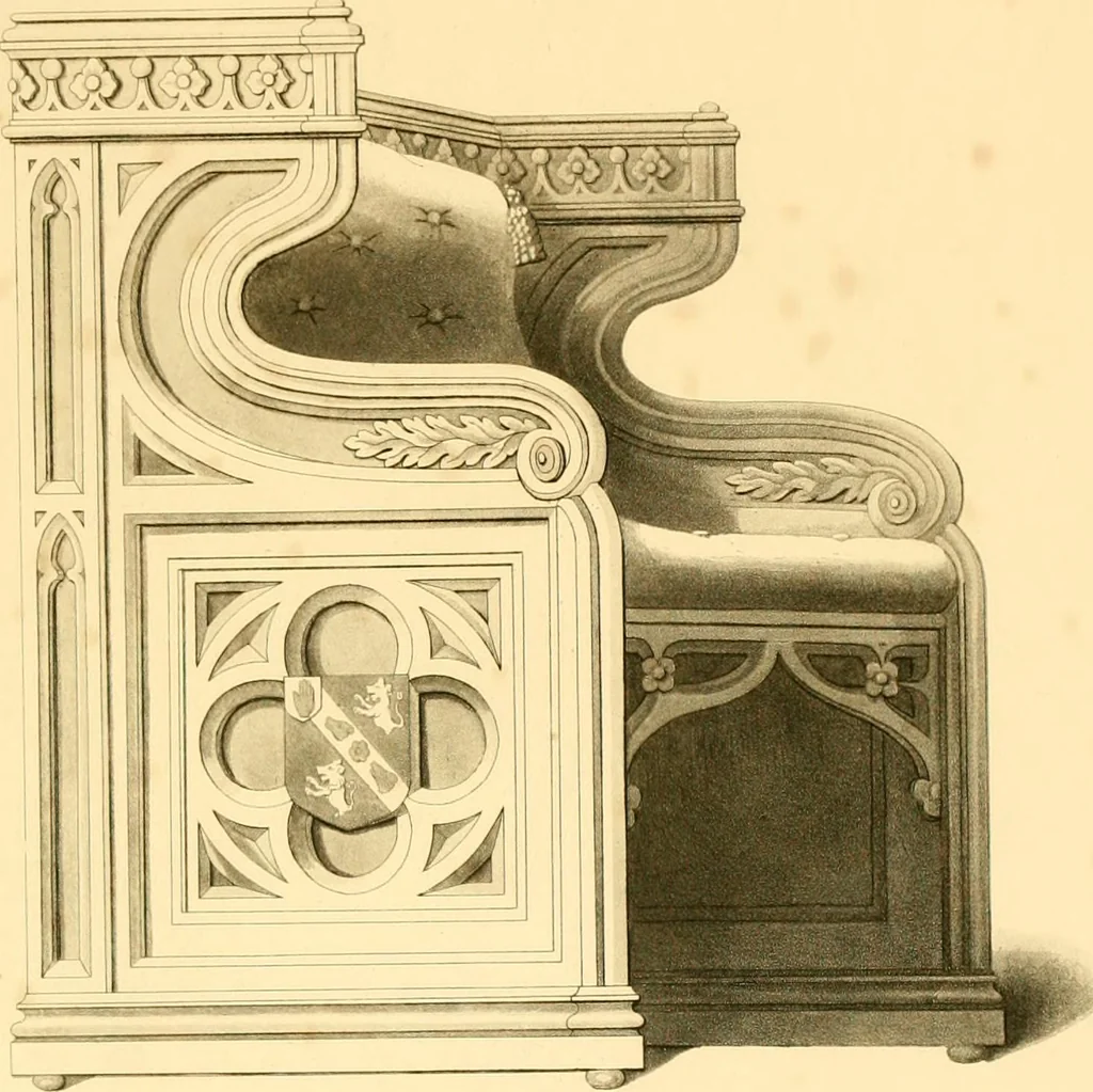 An illustration from Furniture with candelabra and interior decoration, 1838, leaf 113