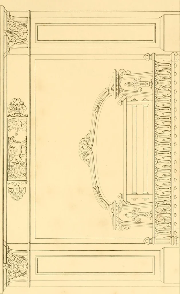 An illustration from Furniture with candelabra and interior decoration, 1838, leaf 13
