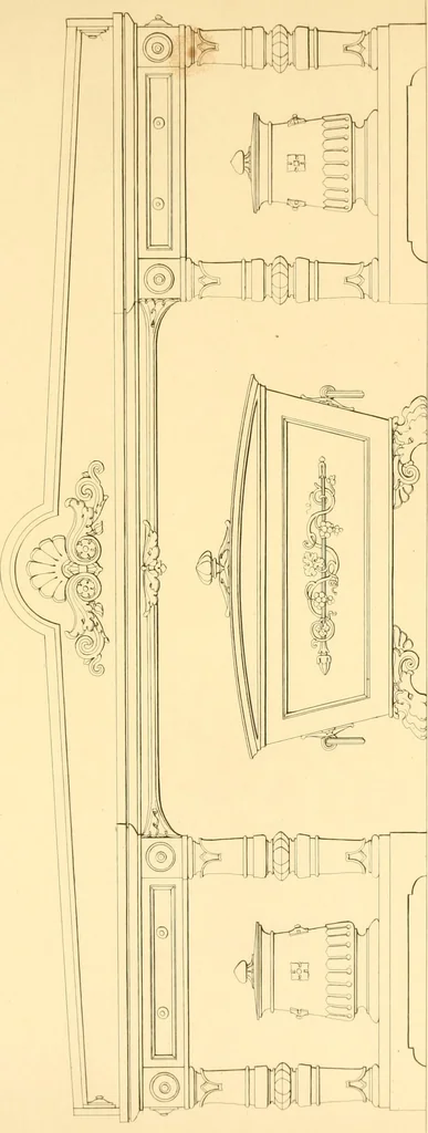 An illustration from Furniture with candelabra and interior decoration, 1838, leaf 19