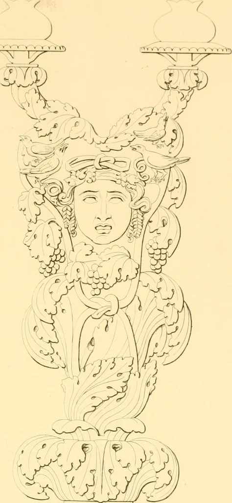 An illustration from Furniture with candelabra and interior decoration, 1838, leaf 21