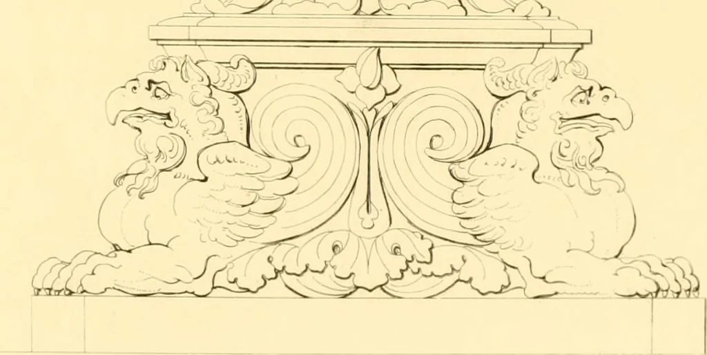 An illustration from Furniture with candelabra and interior decoration, 1838, leaf 21