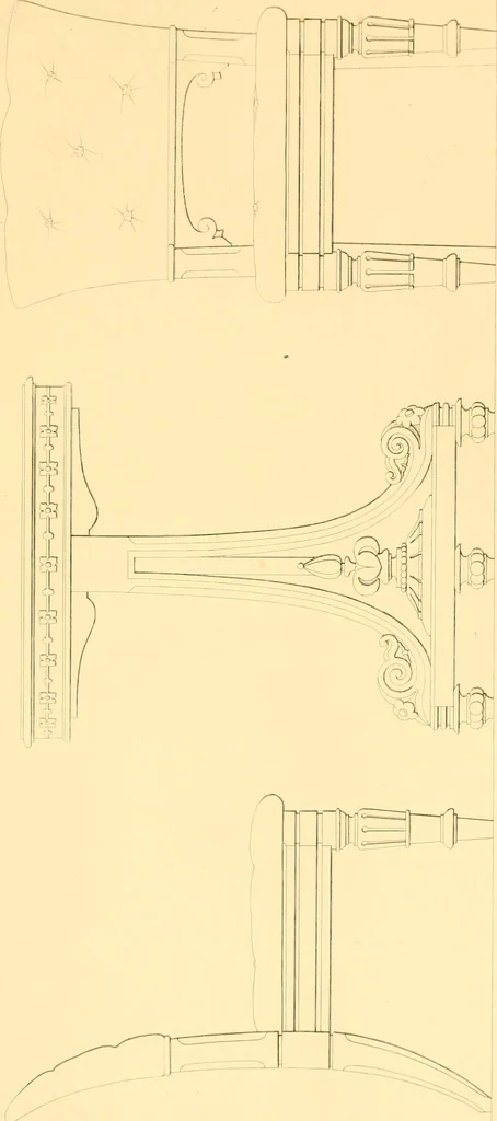 An illustration from Furniture with candelabra and interior decoration, 1838, leaf 25