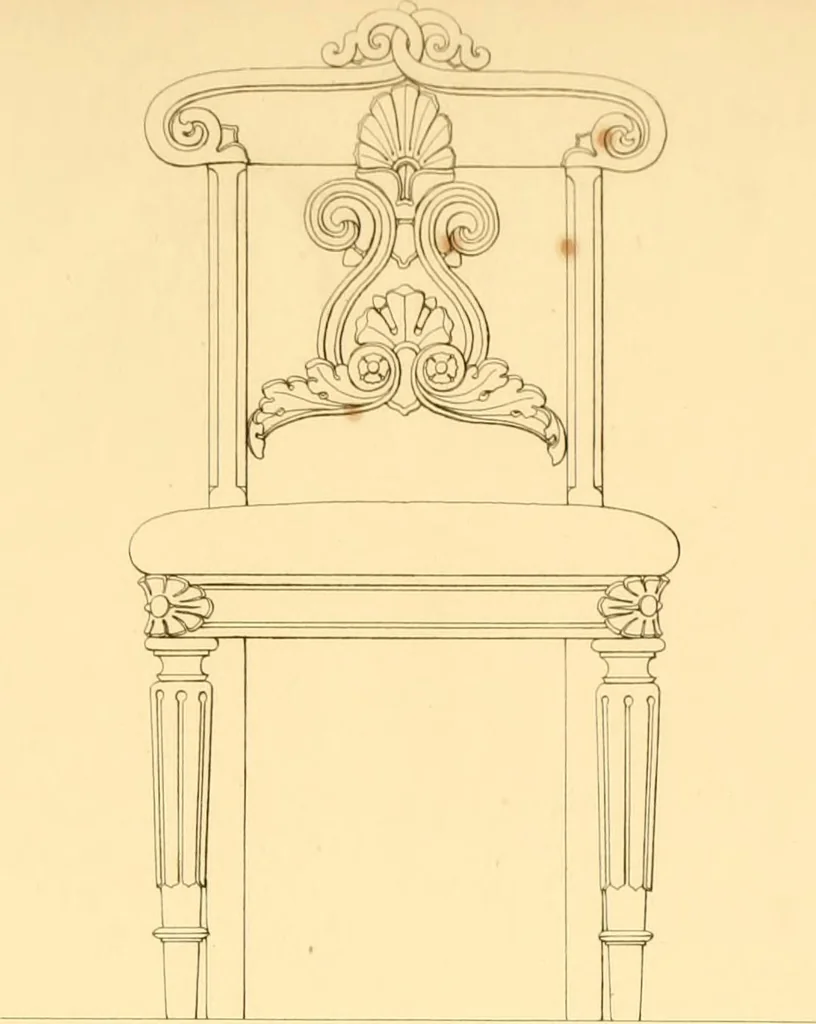 An illustration from Furniture with candelabra and interior decoration, 1838, leaf 27