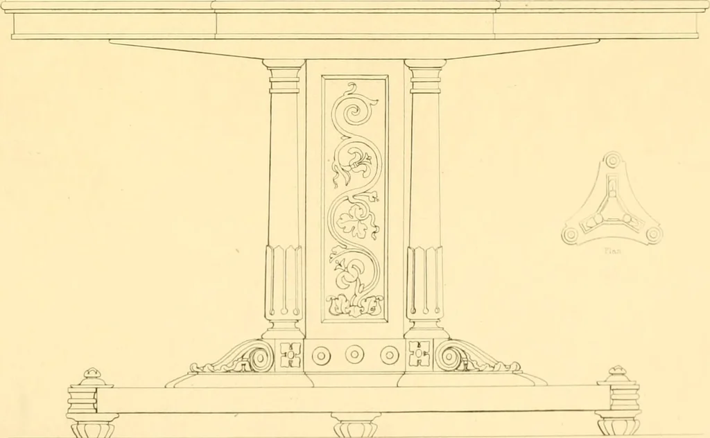 An illustration from Furniture with candelabra and interior decoration, 1838, leaf 29