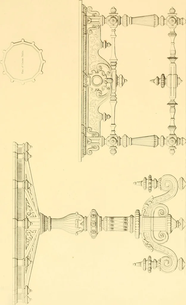 An illustration from Furniture with candelabra and interior decoration, 1838, leaf 33