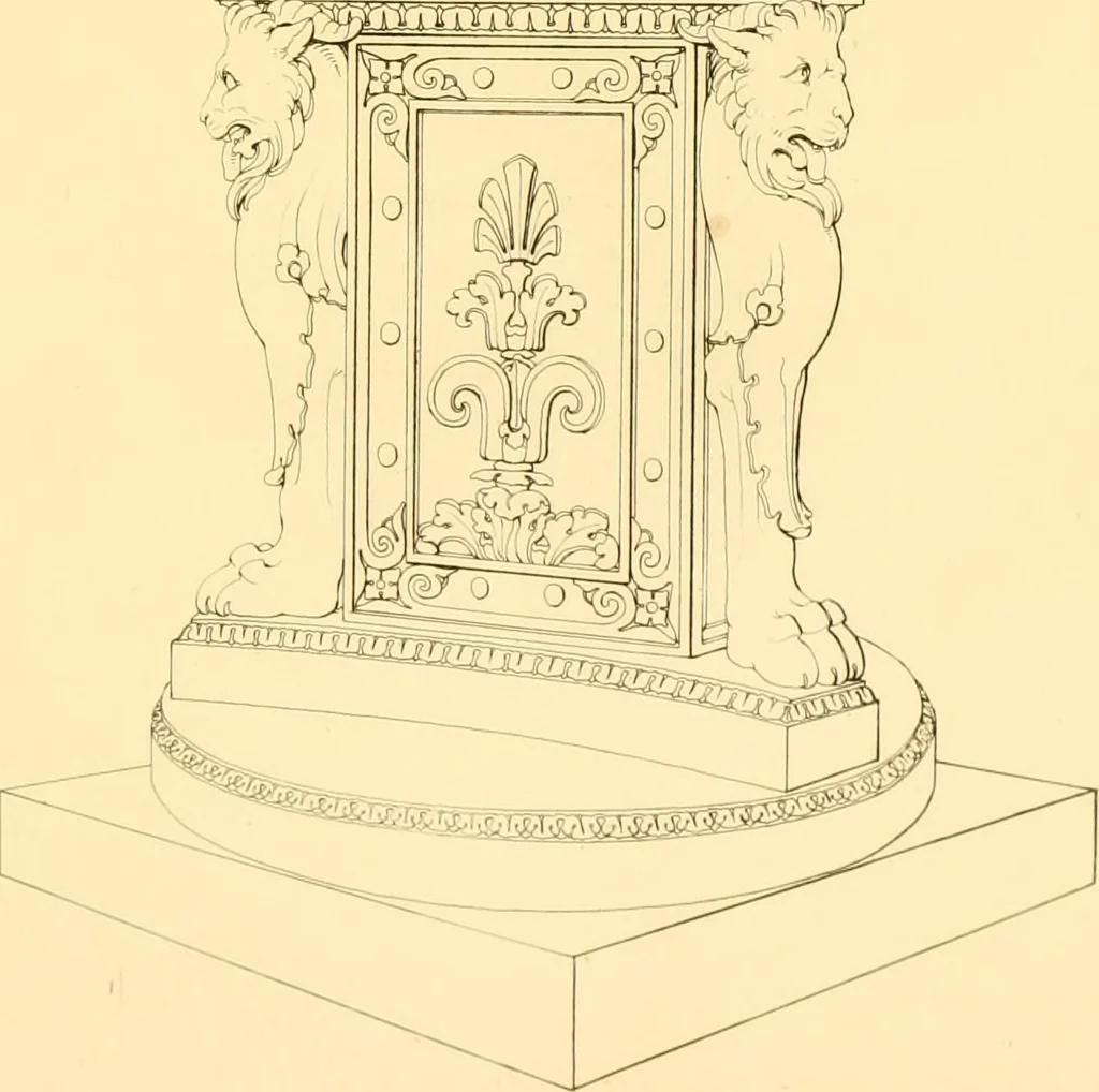 An illustration from Furniture with candelabra and interior decoration, 1838, leaf 39